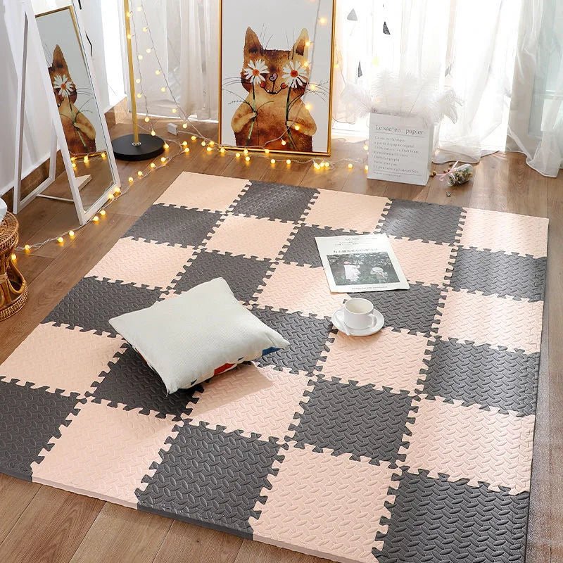 Tapis mousse bébé brun et beige