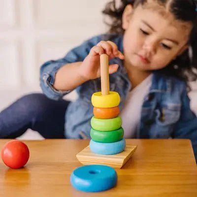 Jouet en Bois - WoodenToys™ - Tour arc - en - ciel - Bébé Découvre