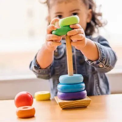 Jouet en Bois - WoodenToys™ - Tour arc - en - ciel - Bébé Découvre