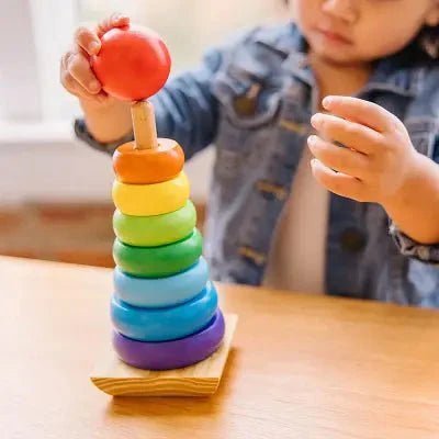 Jouet en Bois - WoodenToys™ - Tour arc - en - ciel - Bébé Découvre